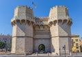 Medieval Serranos Towers city gate in historic Valencia