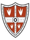 Medieval shield icon isolated on white background. Royalty Free Stock Photo