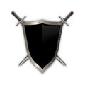 Medieval shield with two swords. Royalty Free Stock Photo