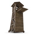 Medieval Siege Tower On White Background. 3D Illustration, isolated Royalty Free Stock Photo