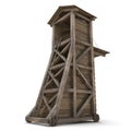 Medieval Siege Tower On White Background. 3D Illustration, isolated Royalty Free Stock Photo