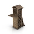 Medieval Siege Tower on white. 3D illustration Royalty Free Stock Photo