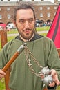 Medieval soldier with flail