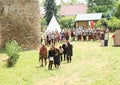 Medieval soldiers covered up as lames on The Battle of Budyne Royalty Free Stock Photo