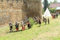 Medieval soldiers with ladder on The Battle of Budyne Royalty Free Stock Photo