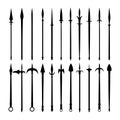 medieval spear silhouettes Royalty Free Stock Photo
