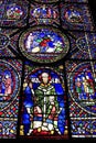 Image of Thomas Becket from stained glass window Canterbury Cathedral Royalty Free Stock Photo