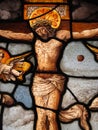 Medieval Stained Glass The Crucifixion Royalty Free Stock Photo