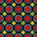 Medieval stained glass gothic seamless pattern