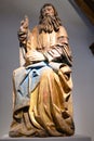 Medieval Statue of God Father sitting enthroned 1515 by Niklaus Weckmann, Old Masters Collection Wuerth, Schwabisch Hall, Germany Royalty Free Stock Photo