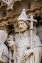 Statue of Pope Sylvester at Notre Dame, Paris Royalty Free Stock Photo