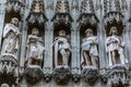 Group of statues from medieval facade on Grand Place in Brussels Belgium Royalty Free Stock Photo