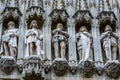 Group of statues from medieval facade on Grand Place in Brussels Belgium Royalty Free Stock Photo