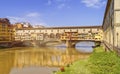 Medieval stone bridge Ponte Vecchio over Arno river in Florence, Tuscany, Italy Royalty Free Stock Photo