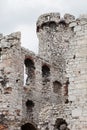 Medieval stone castle ruins, illustration