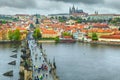 Medieval stone Charles bridge on the river, Prague, Czech Republic Royalty Free Stock Photo