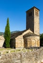 Medieval stone Church of San Pedro in Larrede along Serrablo Churches Route Royalty Free Stock Photo