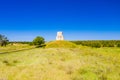 Medieval stone church of St. Nicholas Sveti Nikola from 12th on small green hill century near Nin, Dalmatia, Croatia Royalty Free Stock Photo