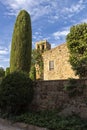 stone church in the town of pals on the costa brava Royalty Free Stock Photo