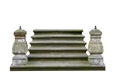 medieval stone columns with stairs of the entrance to house on white background Royalty Free Stock Photo