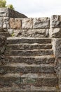 A medieval stone staircase leading up to a castle Royalty Free Stock Photo