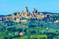 Medieval Stone Tower Ancient Buildings Town San Gimignano Tuscany Italy. Royalty Free Stock Photo