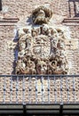 Medieval stony coat of arms in Navarrete Royalty Free Stock Photo