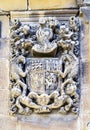 Medieval stony coat of arms in San Asensio Royalty Free Stock Photo