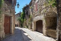 The medieval street of Aigueze Royalty Free Stock Photo