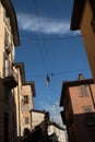 Medieval street in Bergamo, Lombardy, Italy. Royalty Free Stock Photo