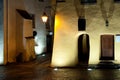 Medieval street and buildings by night Royalty Free Stock Photo