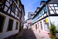 Medieval street with half-timbered houses Royalty Free Stock Photo