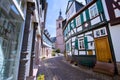 Medieval street with half-timbered houses Royalty Free Stock Photo