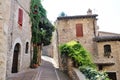 Medieval street in the Italian hill town of Assisi. Royalty Free Stock Photo