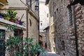 Medieval street in the Italian hill town of Assisi. Royalty Free Stock Photo