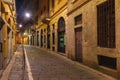 Medieval street at night in Milan, Lombardia, Italy Royalty Free Stock Photo