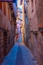 Medieval street in the old town Of Albarracin, Spain Royalty Free Stock Photo