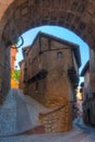 Medieval street in the old town Of Albarracin, Spain Royalty Free Stock Photo
