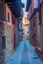 Medieval street in the old town Of Albarracin, Spain Royalty Free Stock Photo