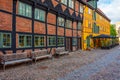 Medieval street in the old town of Odense, Denmark Royalty Free Stock Photo