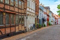 Medieval street in the old town of Odense, Denmark Royalty Free Stock Photo