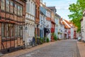 Medieval street in the old town of Odense, Denmark Royalty Free Stock Photo