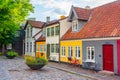 Medieval street in the old town of Odense, Denmark Royalty Free Stock Photo
