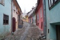 Medieval street, Sighisoara Royalty Free Stock Photo