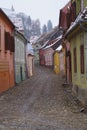 Medieval street, Sighisoara,Transylvania, Romania Royalty Free Stock Photo
