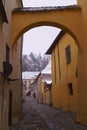 Medieval street, Sighisoara,Transylvania, Romania Royalty Free Stock Photo