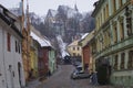 Medieval street, Sighisoara,Transylvania, Romania Royalty Free Stock Photo