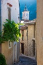 Medieval street in the village of Serres, Hautes-Alpes, France