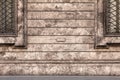 Medieval street wall, texture with windows, Rome, Italy
