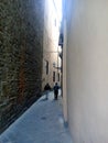 Medieval streets of Florence, Italy. Narrow as the gorge.